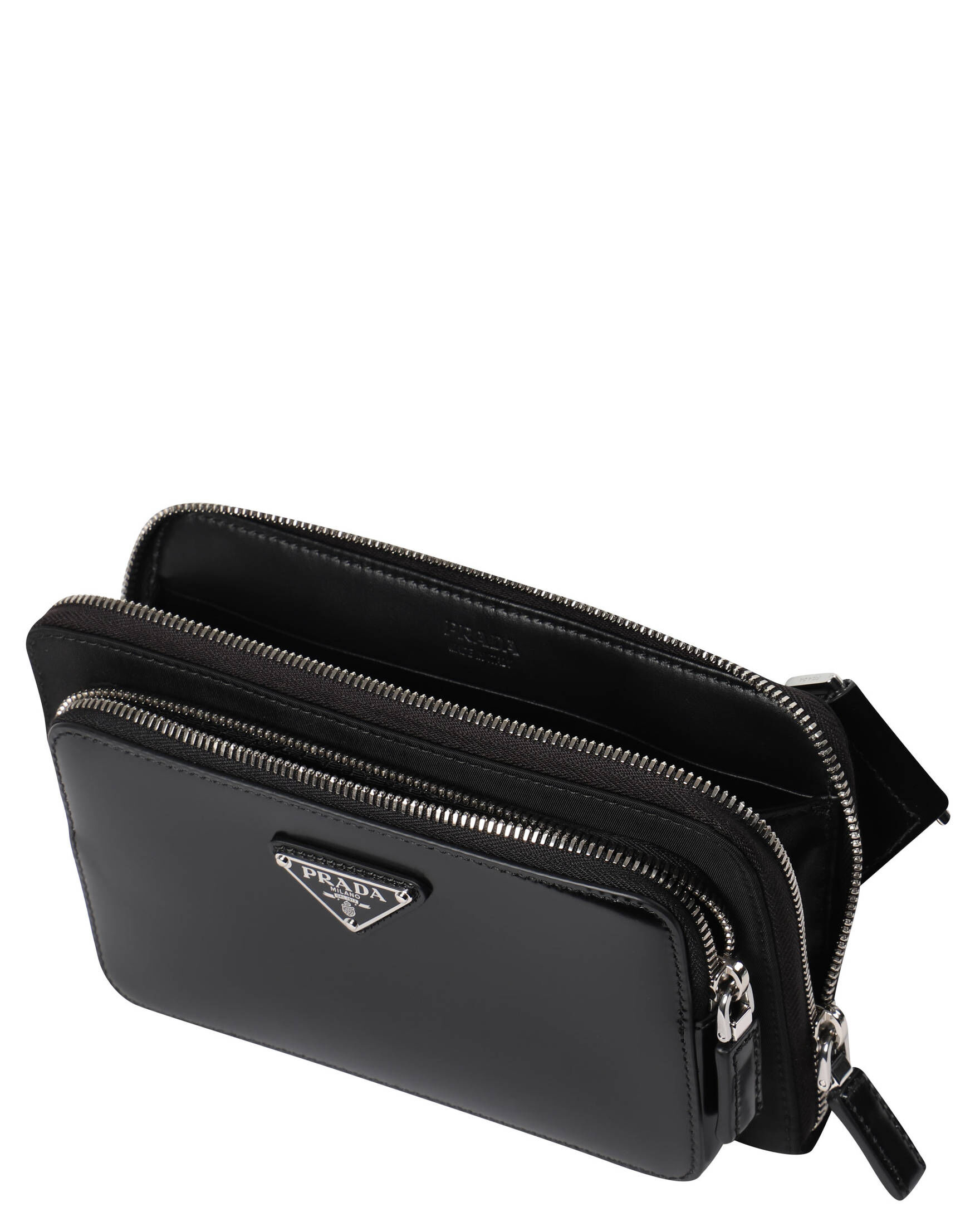Prada| Herren Schultertasche aus Re-Nylon und gebürstetem Leder