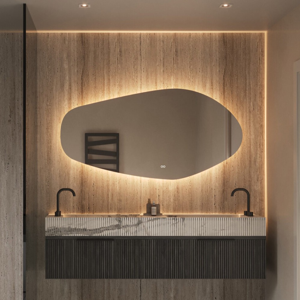 Hipp Design 21000 spiegel organisch 120x70cm met verlichting