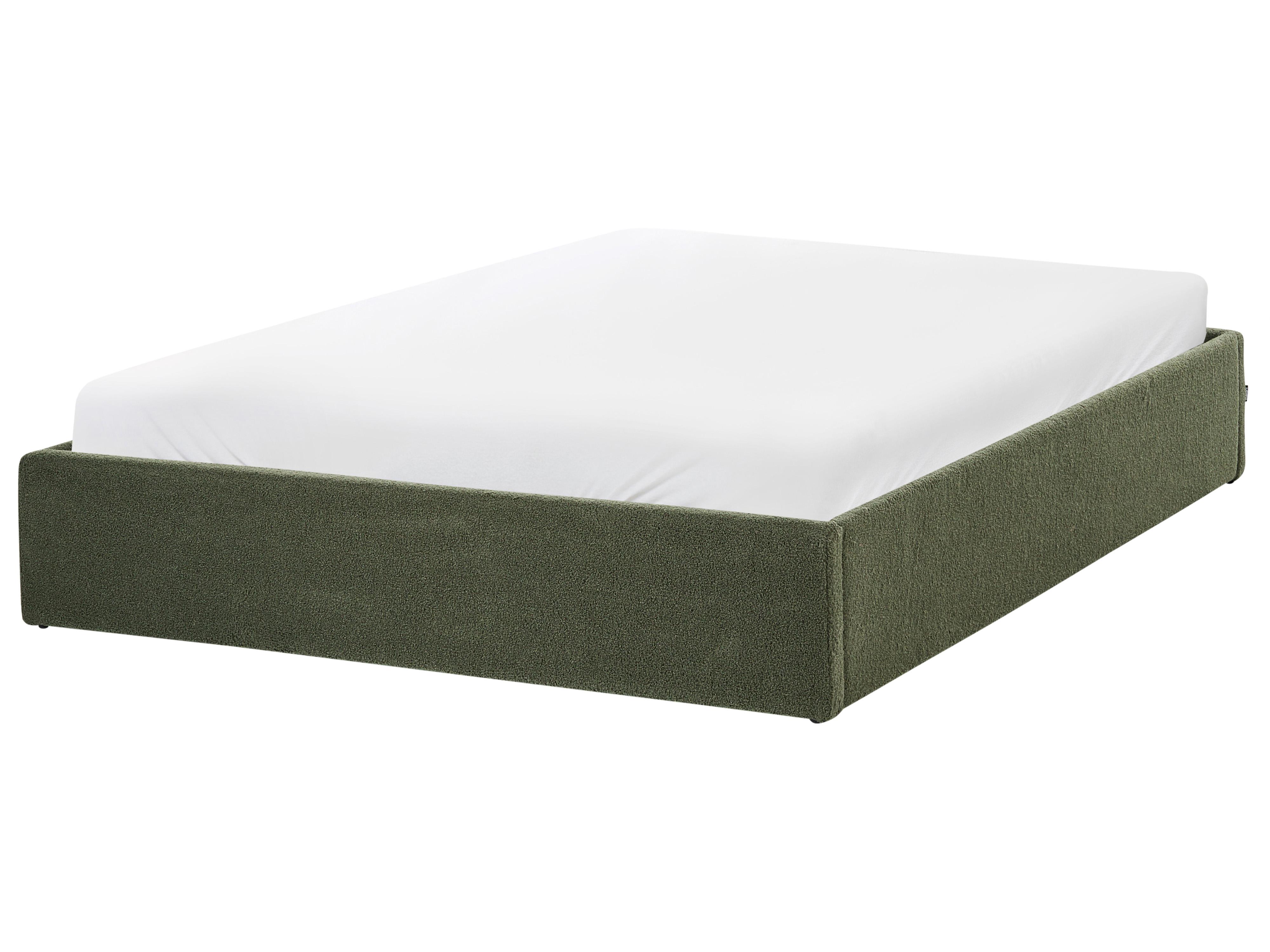 Opbergbed zonder hoofdbord Bouclé DINAN 140 x 200 cm Donkergroen