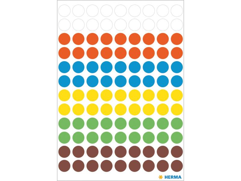 Herma Stickers Klebepunkte Vario Ø 8 mm, 540 Etiketten Markierungspunkte Sticker