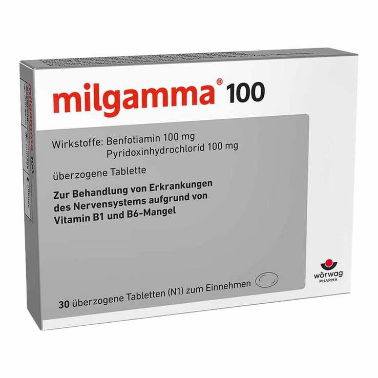 milgamma® 100 mg Vitamin B1 + Vitamin B6 Tabletten, 30 St