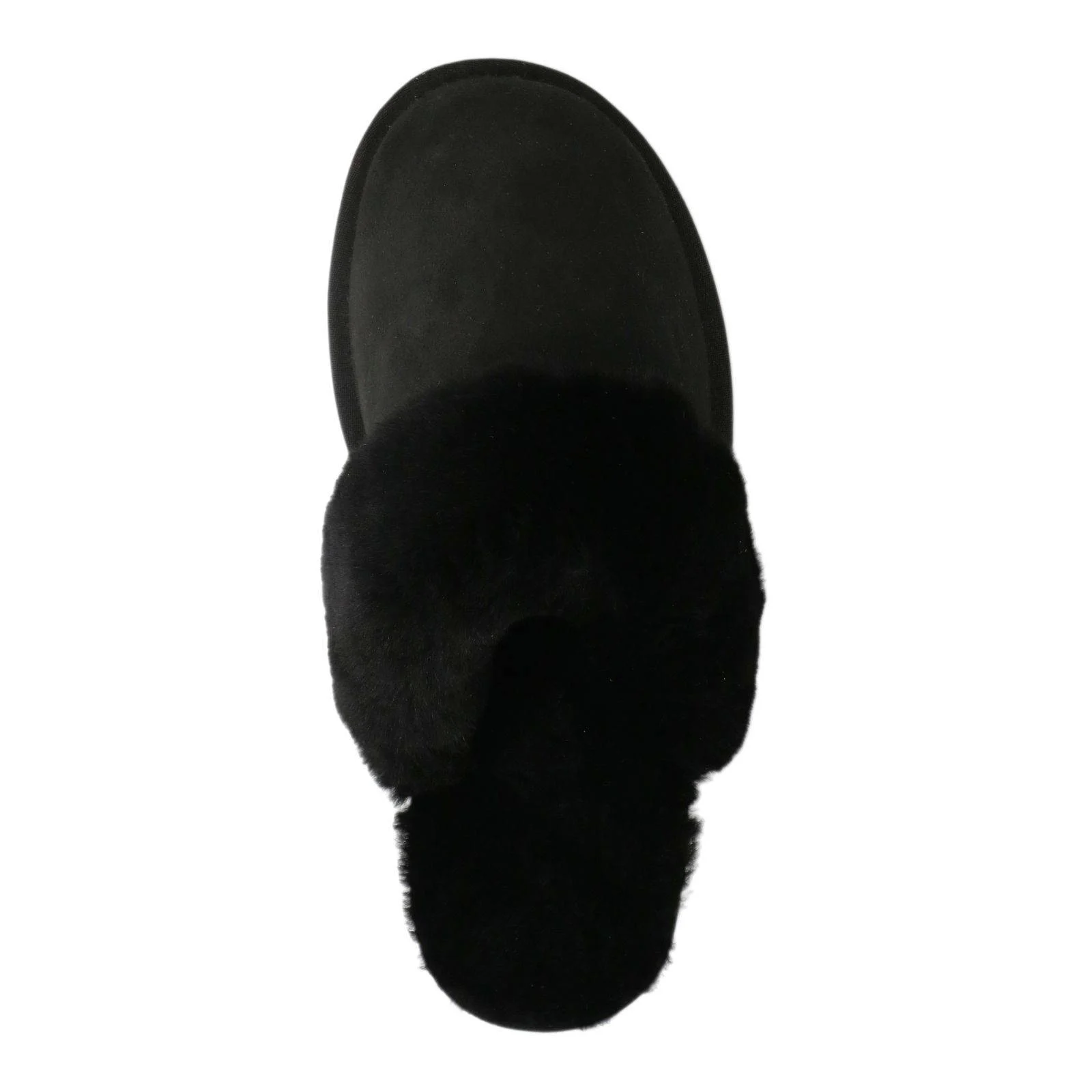 Manfield suède pantoffels zwart