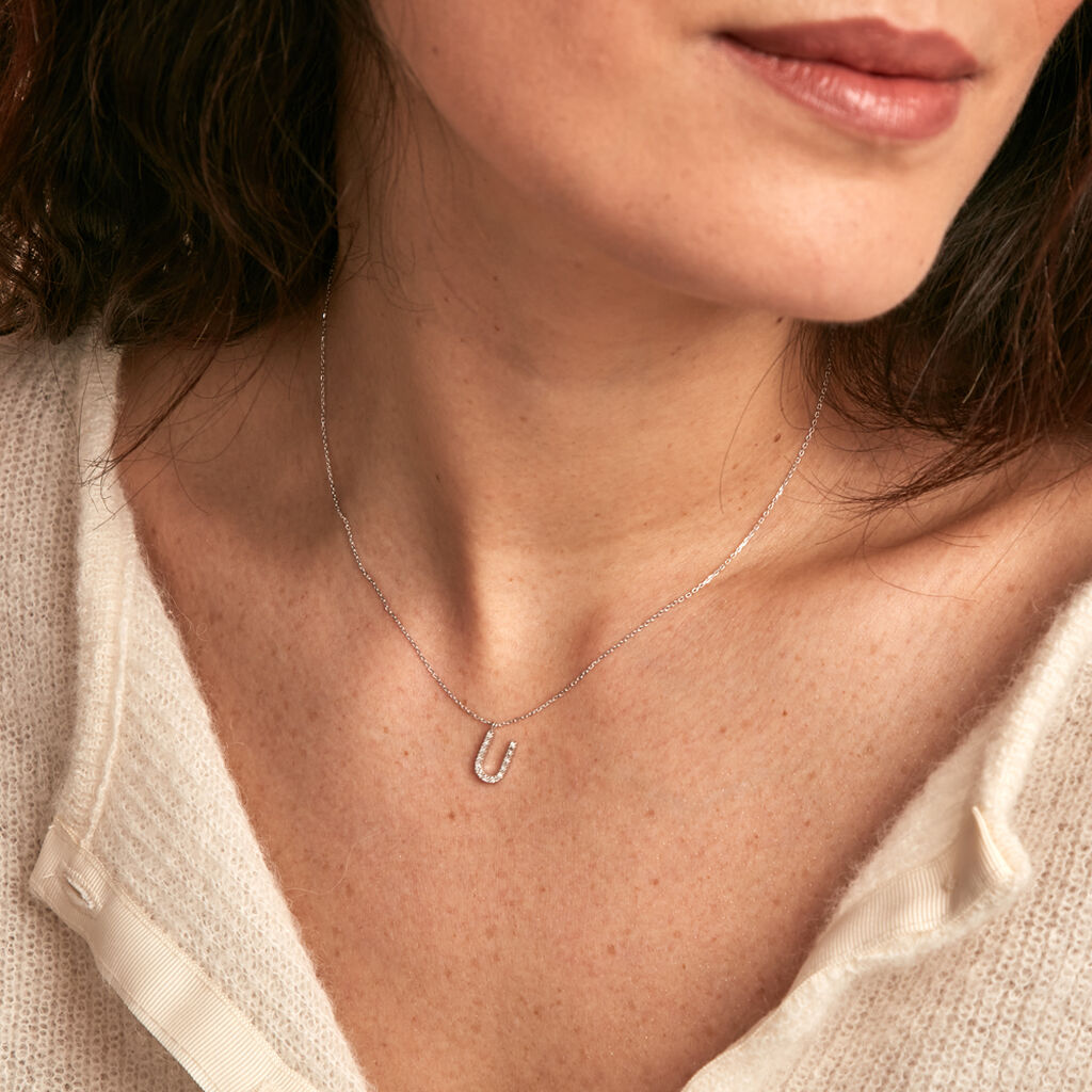 Collier Oran Or Blanc Diamant