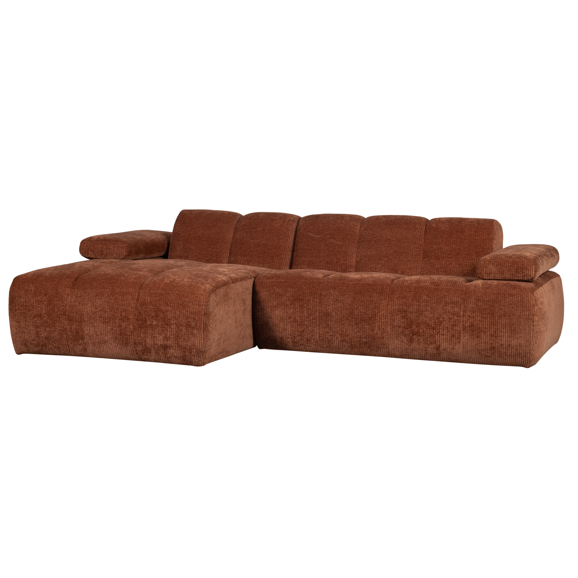 Chaise Longue Mojo Mojo Chaise Longue Links - Geweven Ribstof - Roestbruin
