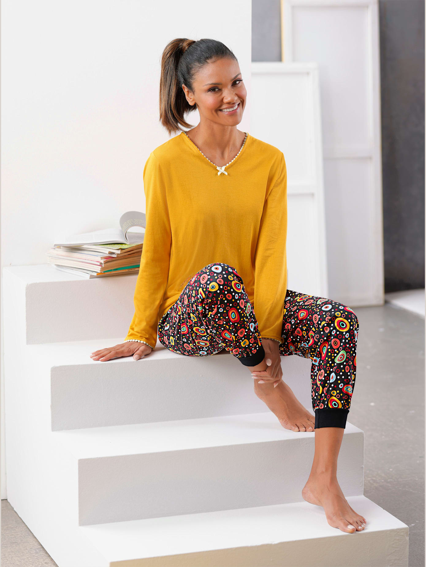 Pyjama-pantalon jersey fin