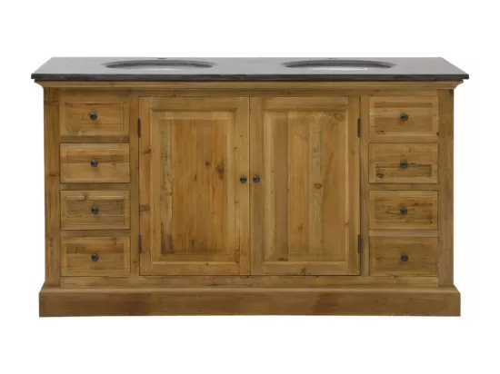 Meuble sous vasque en bois recyclé Ambre