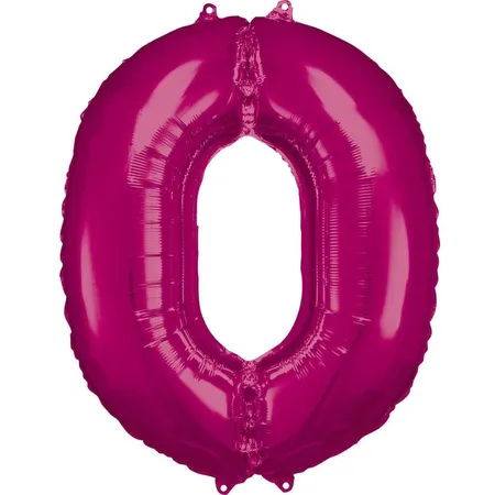 amscan Folienballon Zahl 0, pink