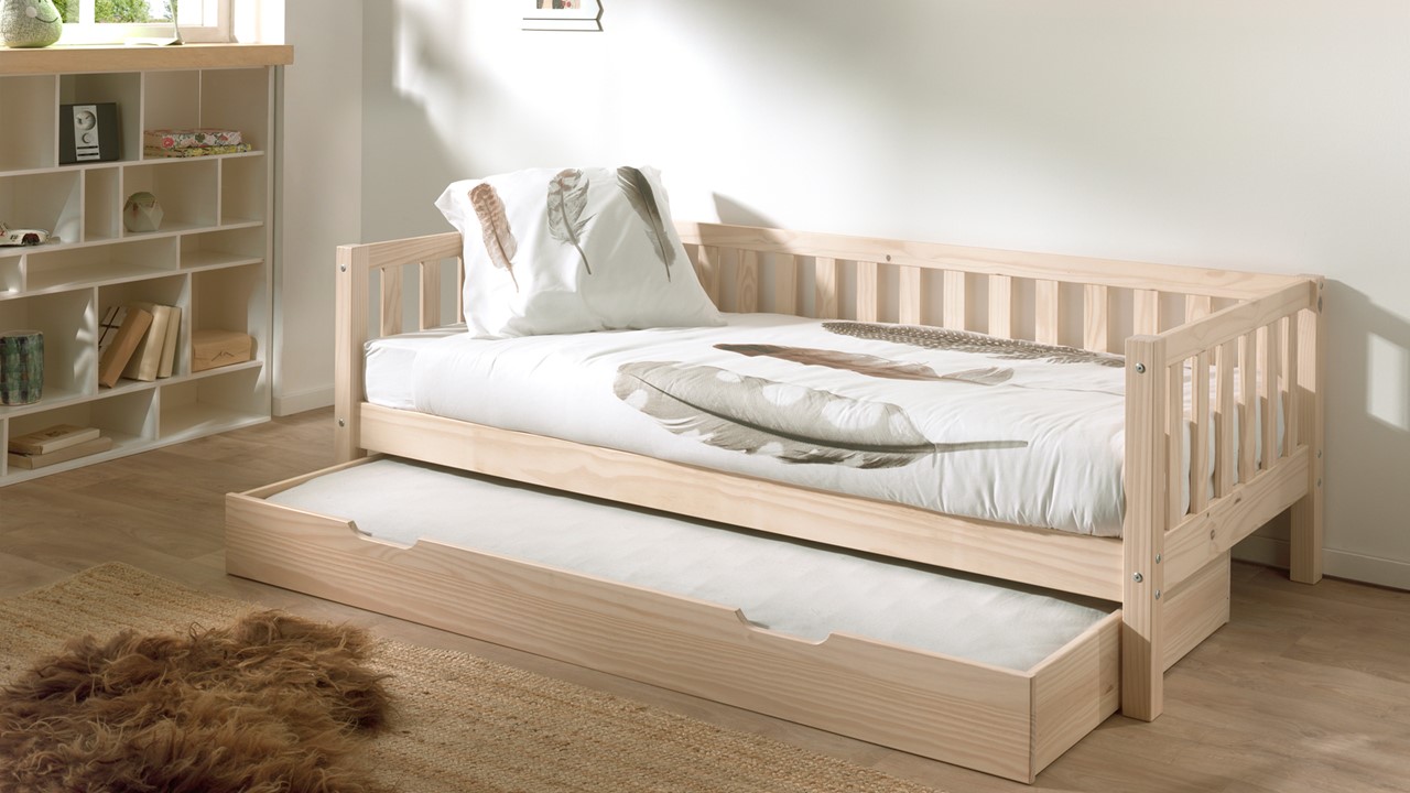 Kajuitbed Fritz met slaaplade naturel