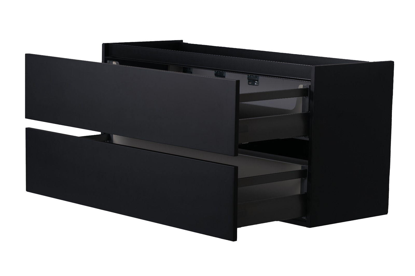 Mueller City onderkast 120cm met 2 uitsparingen mat zwart