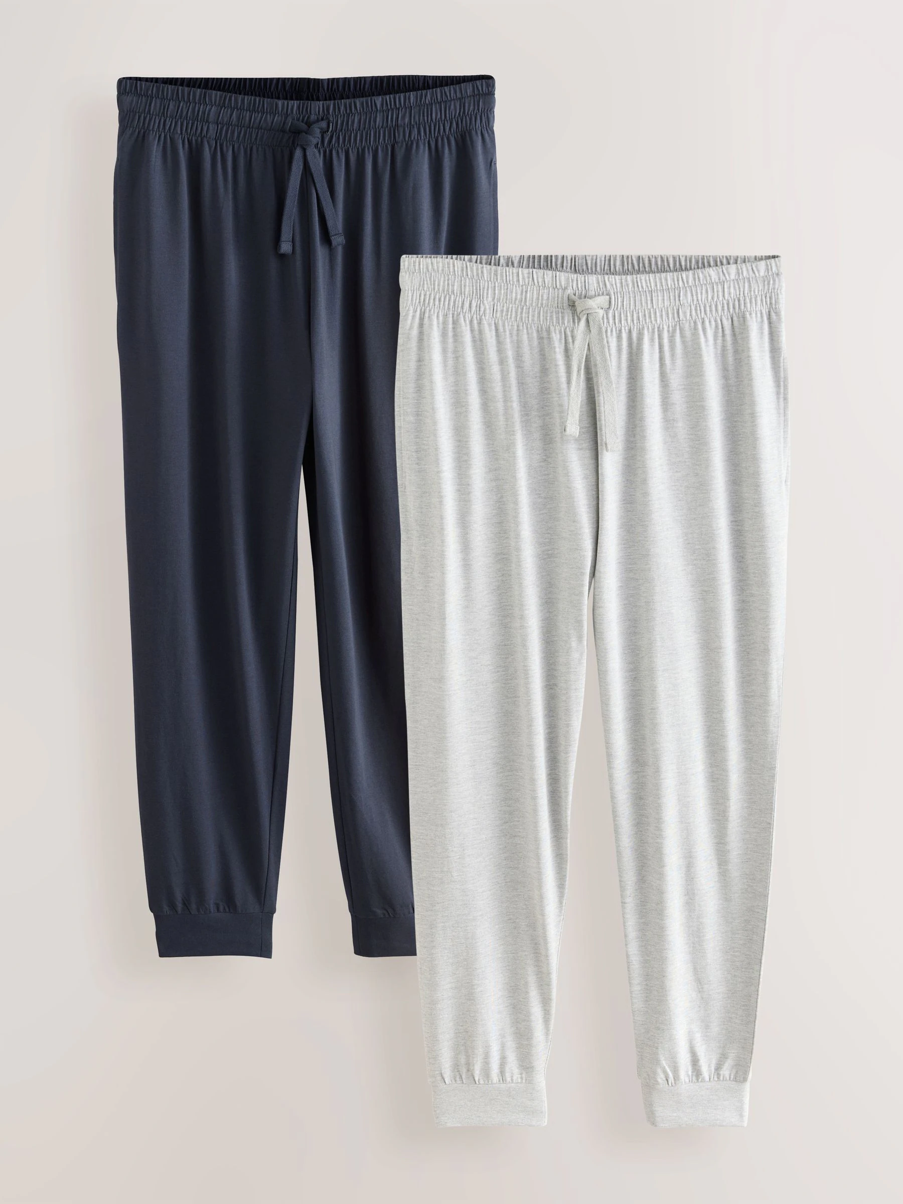 Navy Blue/Light Grey - Cuffed Pyjama Bottoms Set 2 Pack