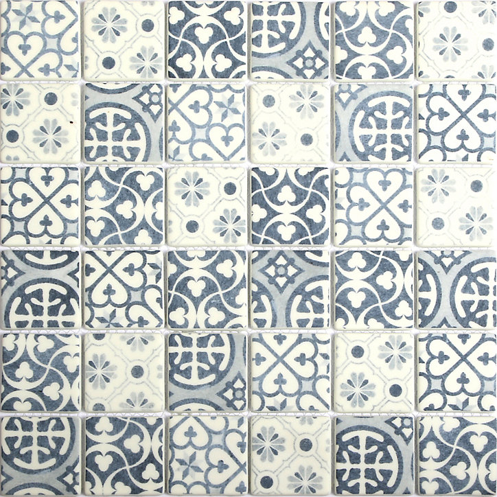Mosaïque bleu et blanc 30x30cm GoodHome