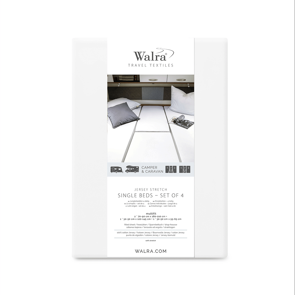Walra Jersey 4-delige hoeslaken - White