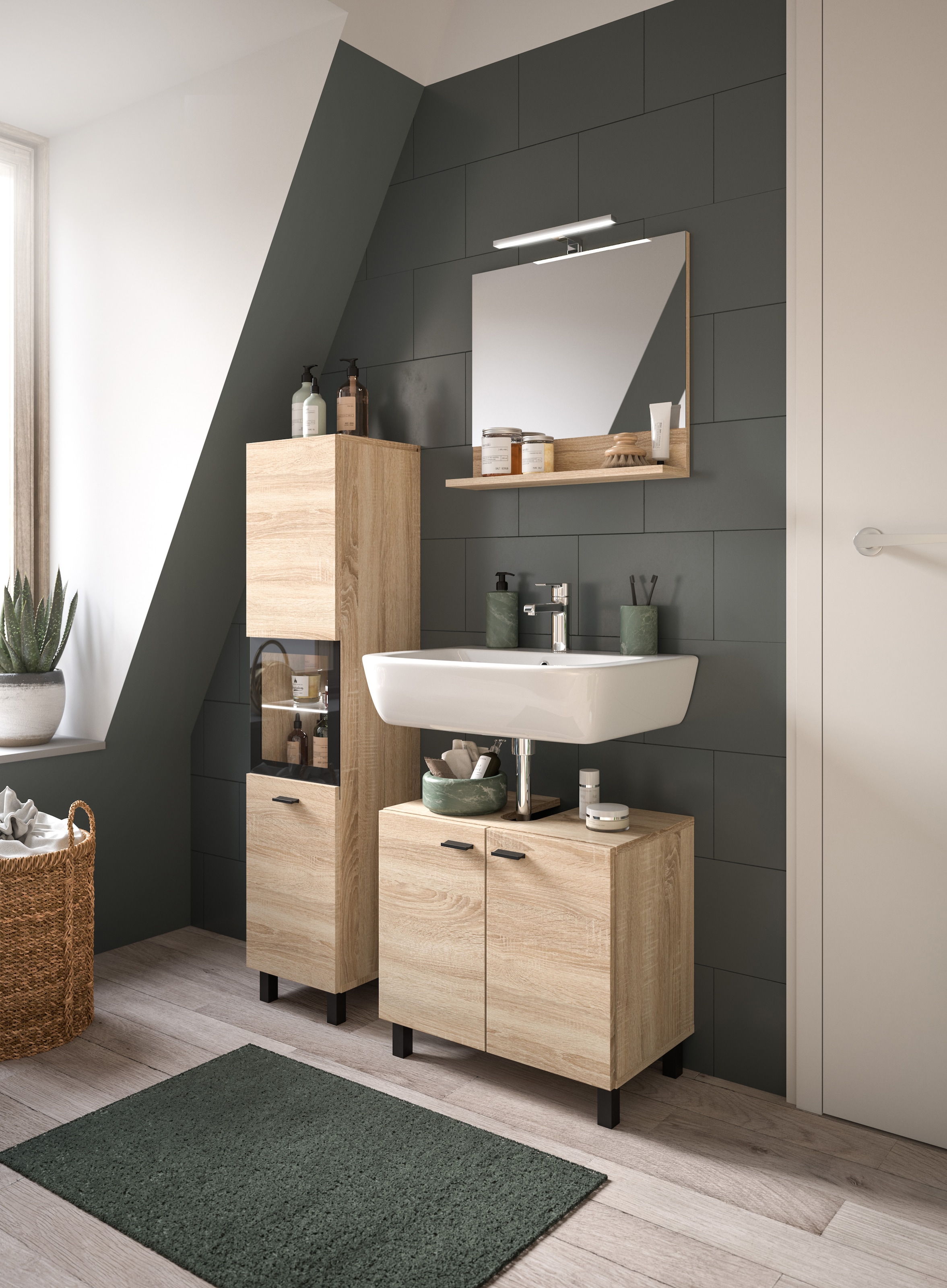 welltime Badmöbel-Set »Tampa, Breite 102cm, 3-teilig« 3 Stk. tlg.