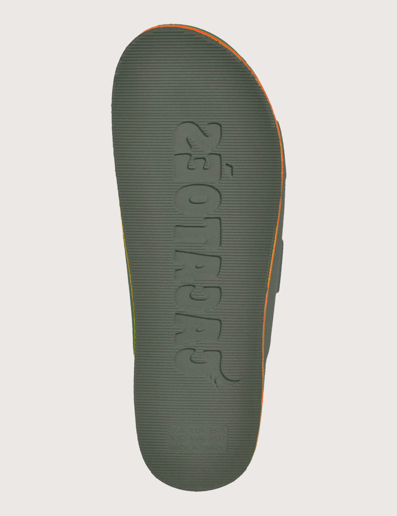 CACATOES SANDALES HOMME BRASILIA KAKI ORANGE FLUO