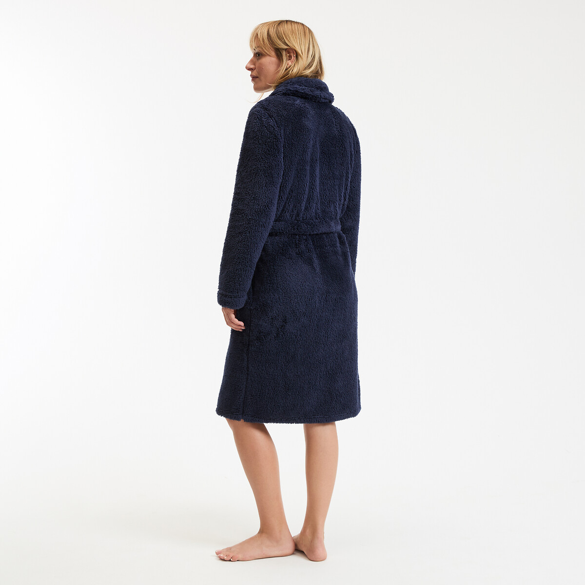 COLEÇÕES LA REDOUTE<br>Robe de vestir em fleece, gola xale