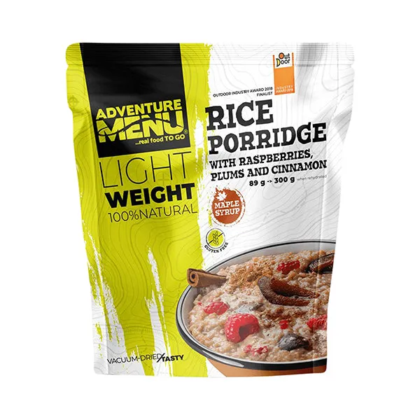 Adventure Menu -  Lightweight Reisbrei mit Pflaume Himbeere Zimt