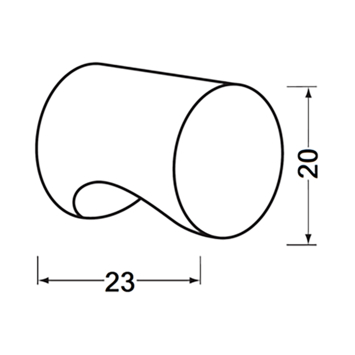 Hermeta cilinder meubelknop M4 20x23 mm zwart