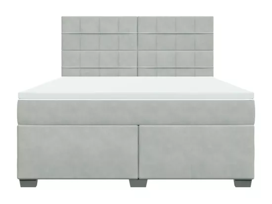 Sommier à lattes de lit et matelas Gris clair 180x200cm Velours