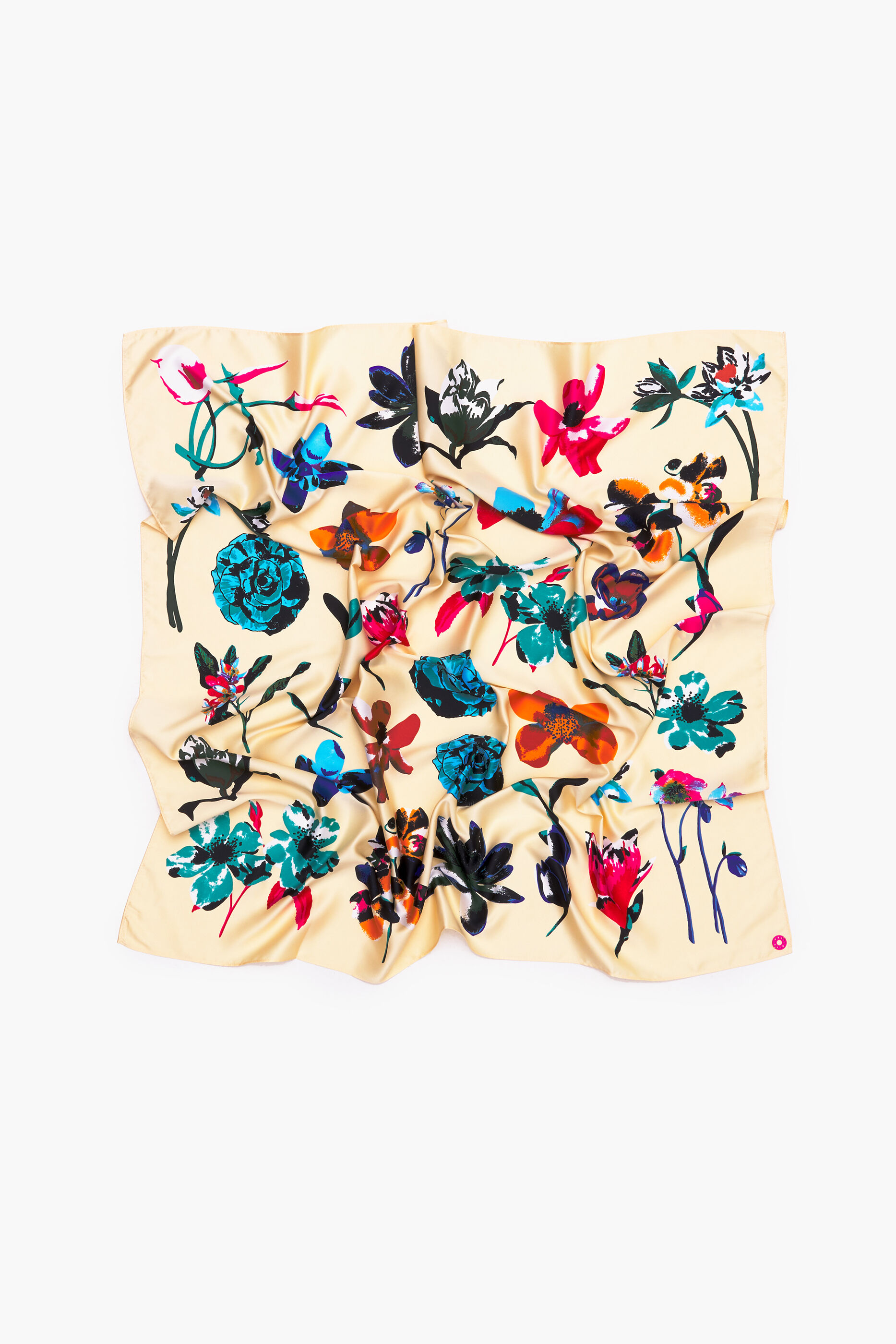lenço floral creme