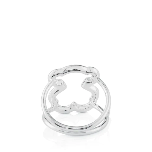 Anillo de plata motivo silueta oso New Carrusel