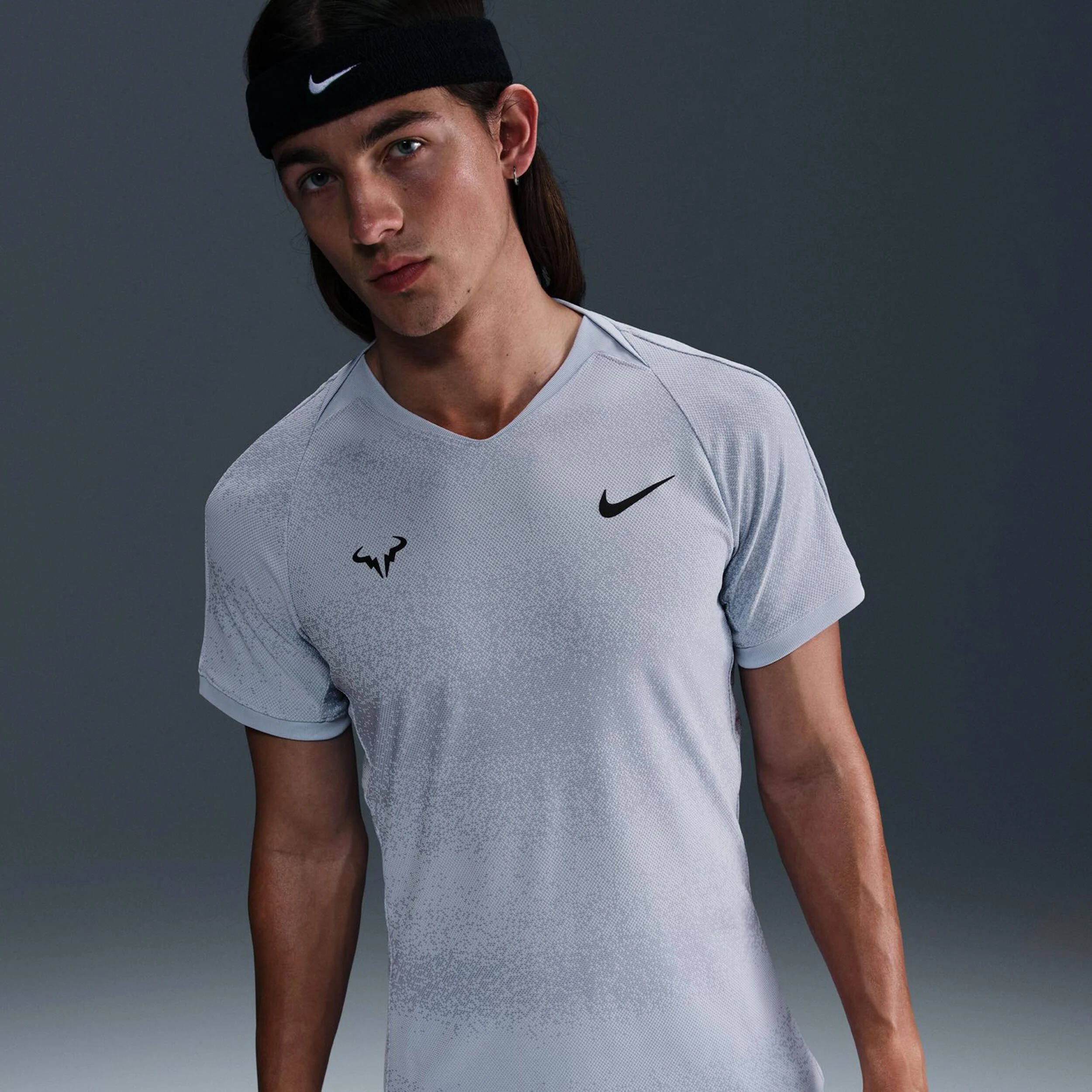 Nike Rafa Court Dri-Fit Advantage T-shirt Hommes - Bleu Gris