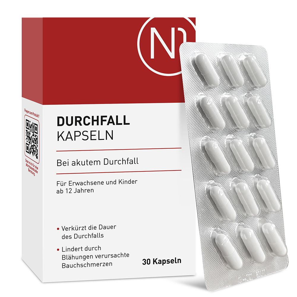 N1 Durchfall Kapseln – verkürzen die Dauer & adsorbieren Toxine, Bakterien & Viren