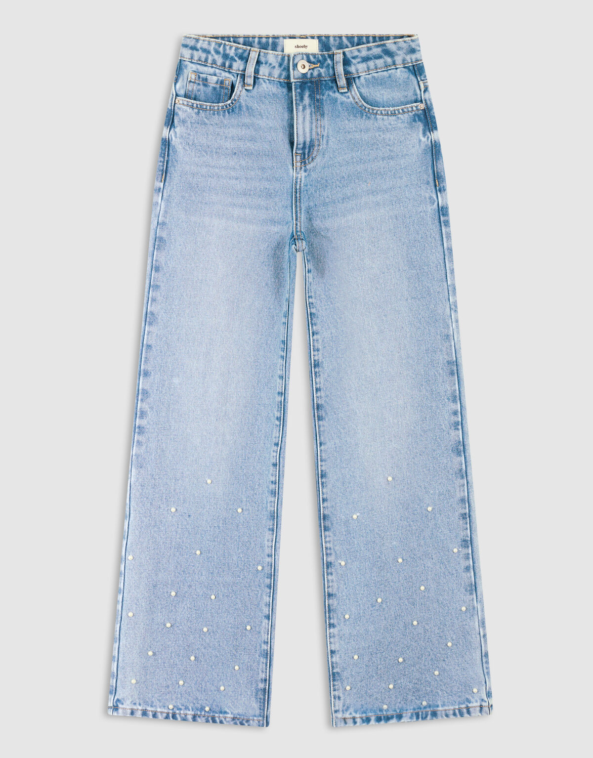 Parel Wide Leg Fit Jeans Blauw