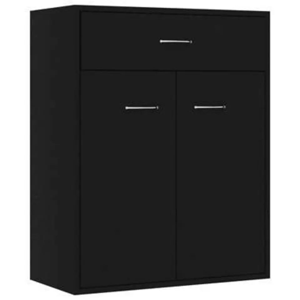 vidaXL - Dressoir - Zwart - Bewerkt hout