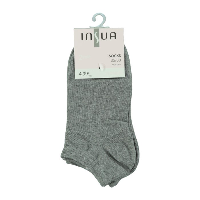 inSua-2-pack katoenen sneakersokken