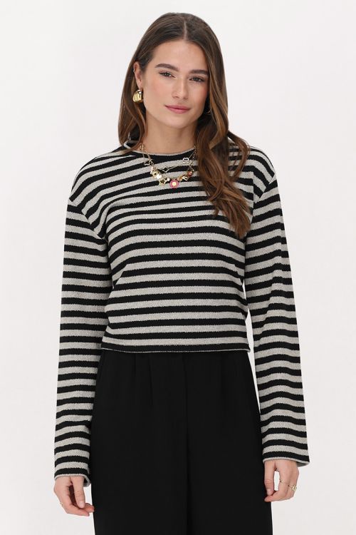 Zwart-wit gestreepte longsleeve