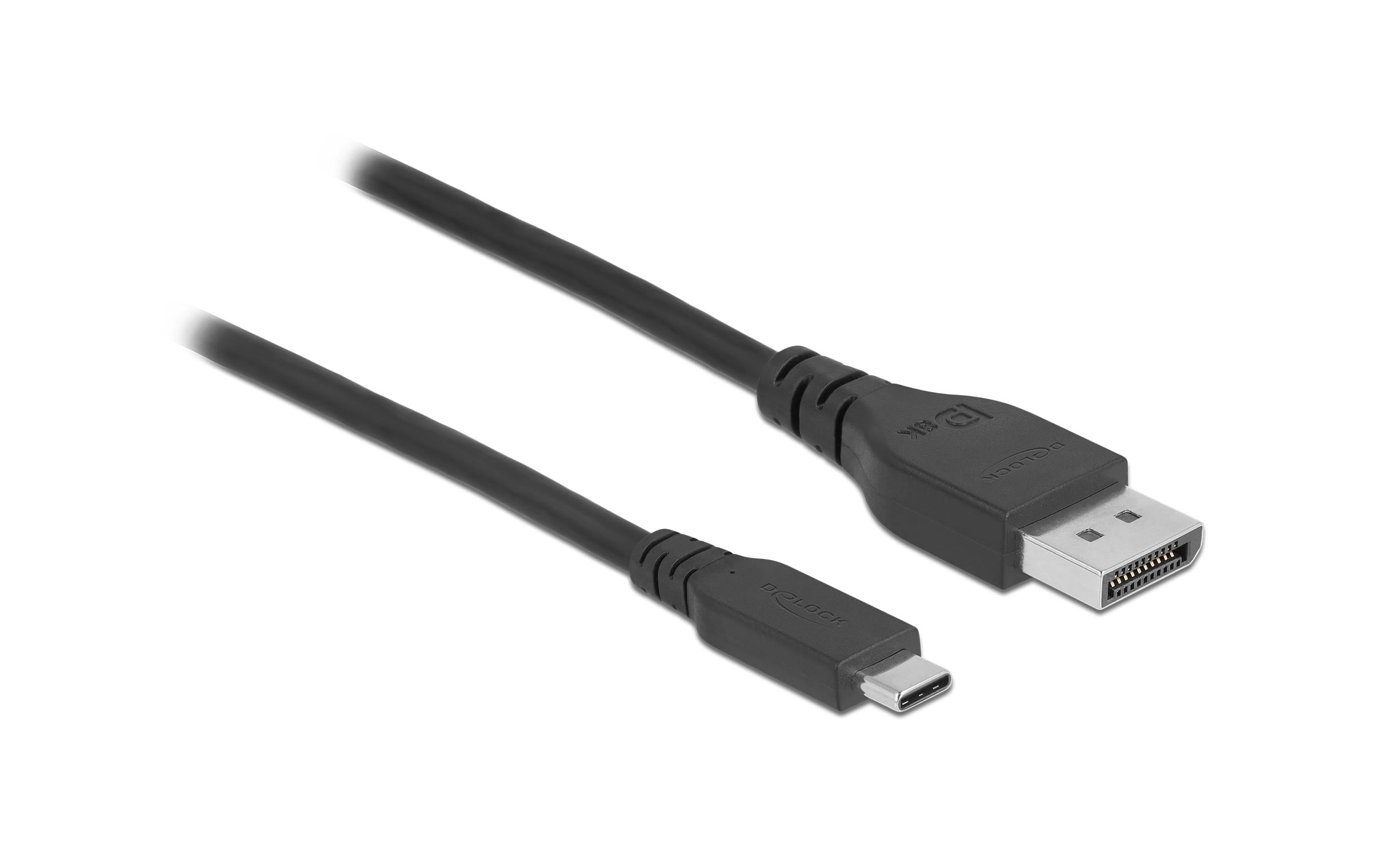 Kabel Bidirectional, 8K 60Hz USB Type-C - DisplayPort, 0.5 mDelock Bidirektionales USB Type-C zu DisplayPort Kabel (DP Alt Mode) 8K 60 Hz 0.5 m DP 8K zertifiziert