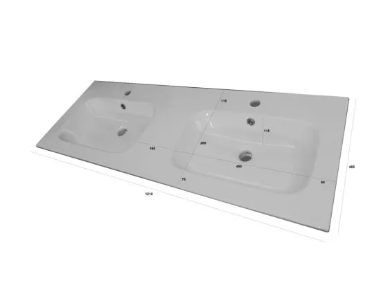 Ensemble de salle de bain double vasque 5 pièces IGEA ciment