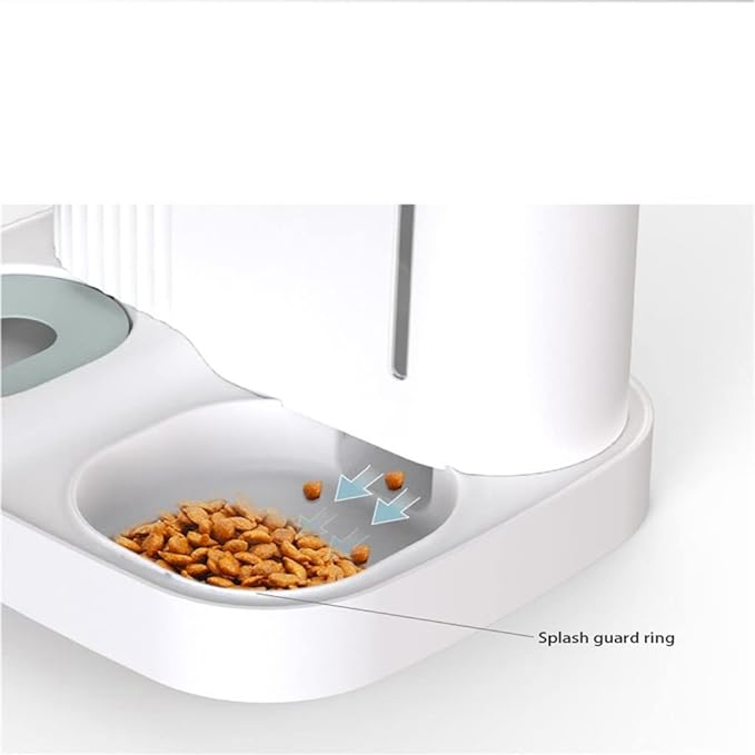(3L) Automatische Haustier Futterstation Wasser Spender Futterautomat für Hunde / Katzen - Weiss
