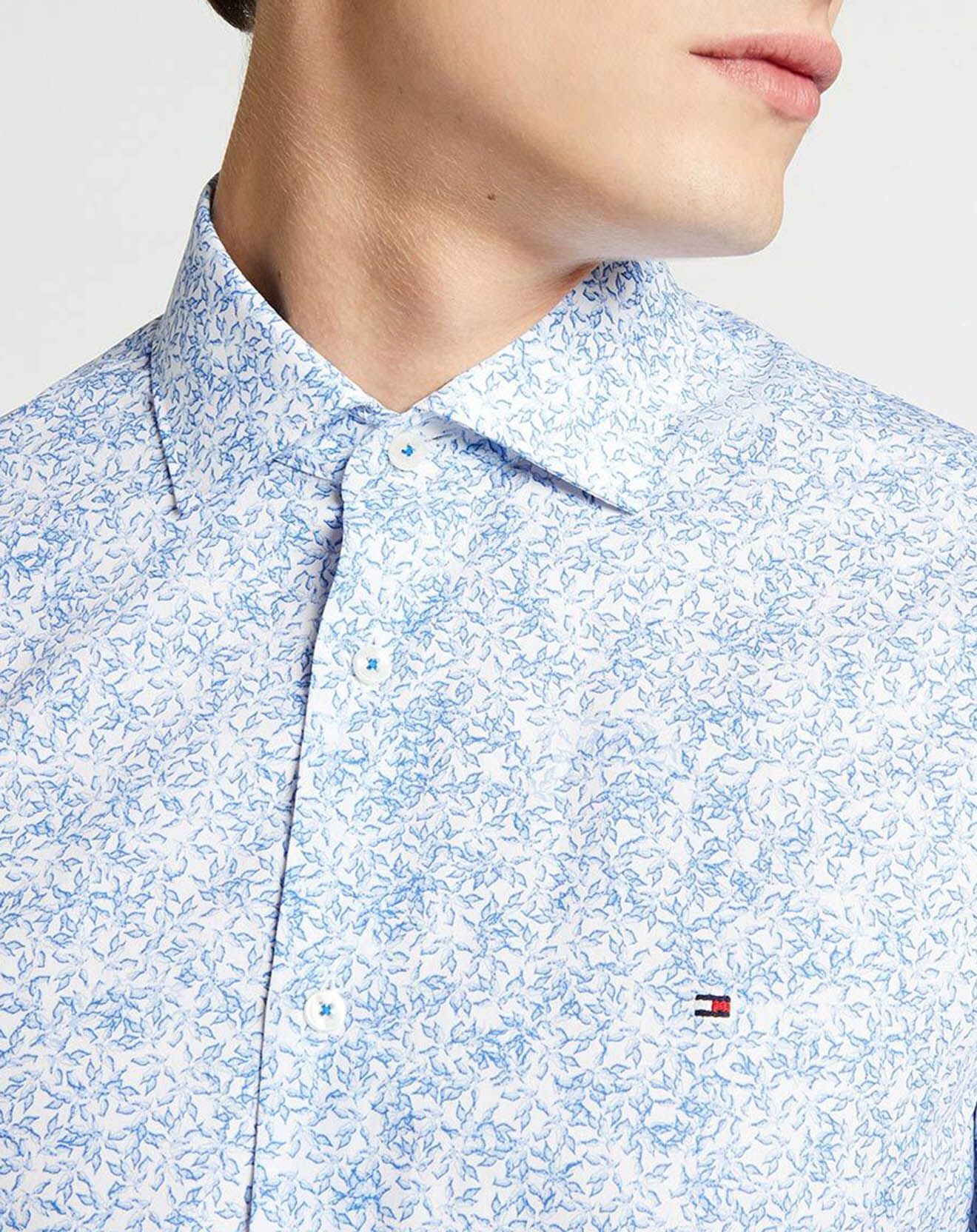 Tommy Hilfiger Chemise slim fit imprimé fleuri bleue