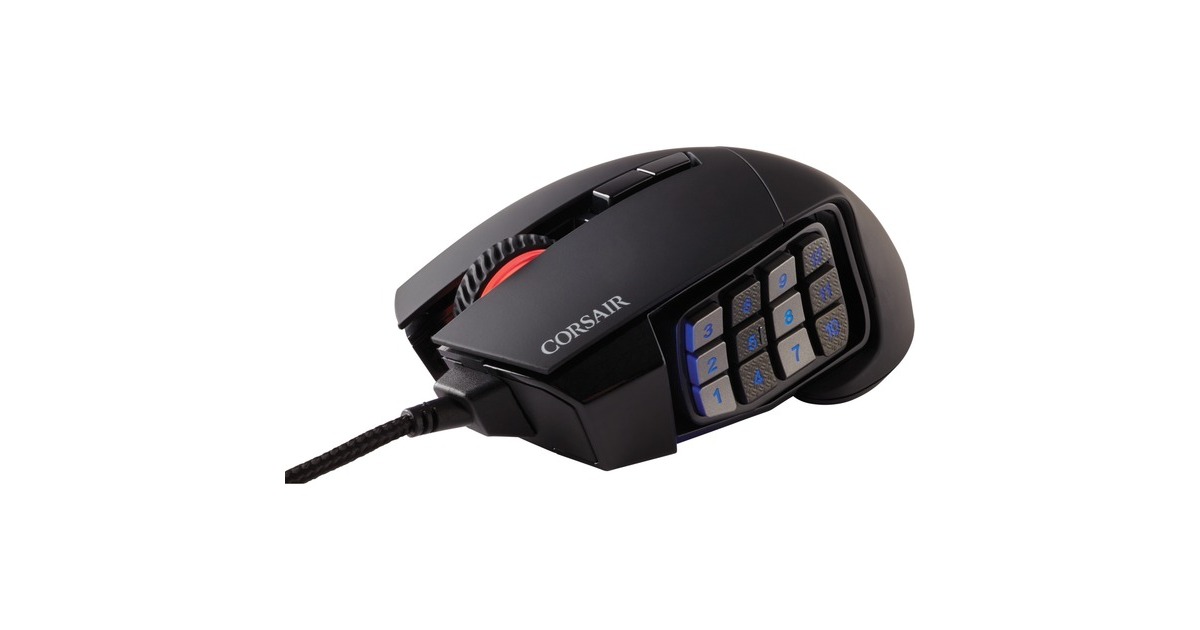 CorsairScimitar RGB ELITE gaming muis  (Zwart, 18.000 dpi, RGB leds)