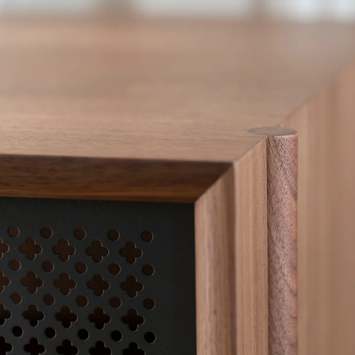 Hartô - Gabin Sideboard mit Schubladen, 162 x 49 cm, Eiche natur / schiefergrau