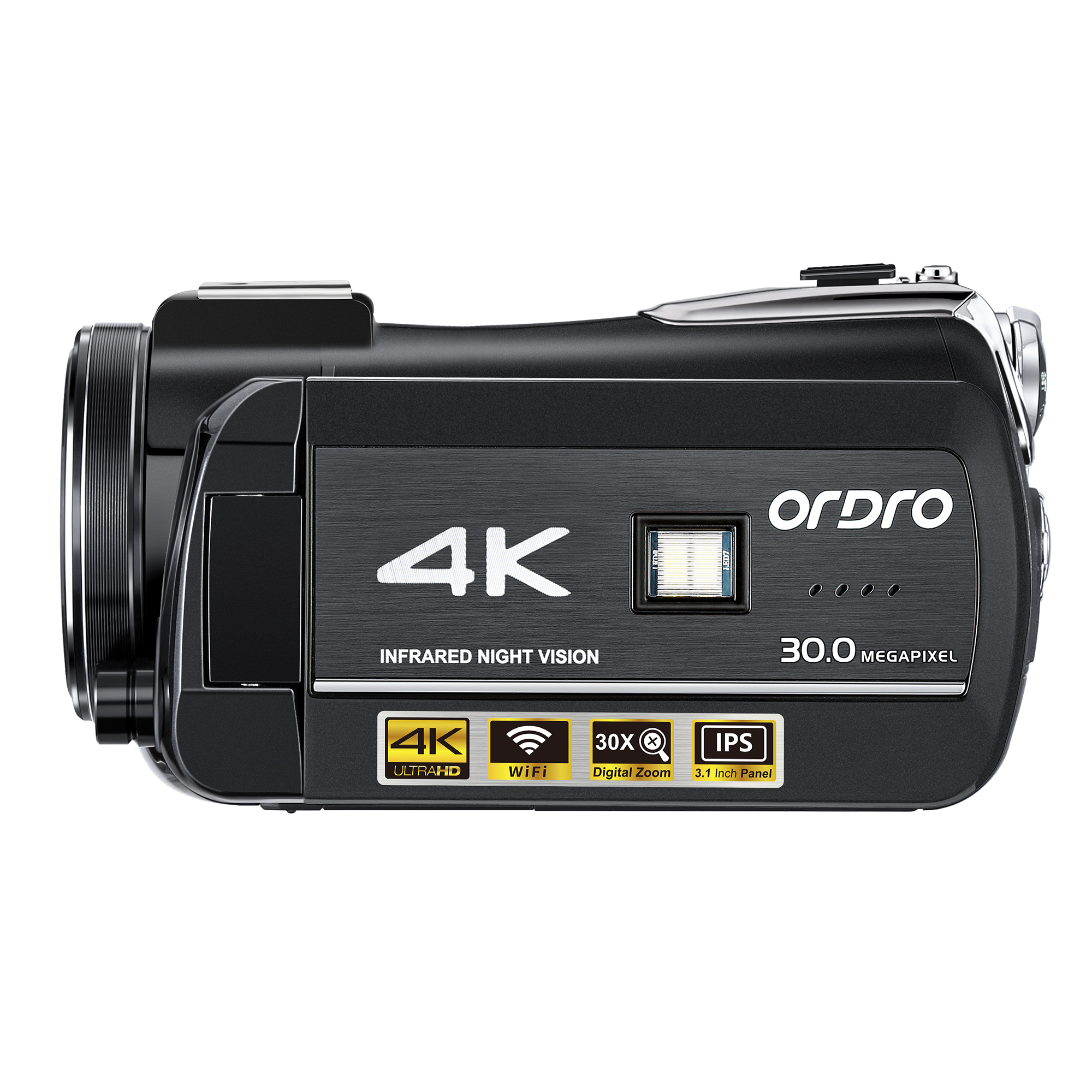 30MP UltraHD 4K Camcorder Videokamera   Mikrofon mit 3