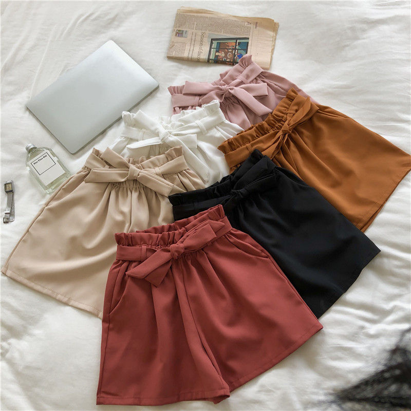 DIYI - Shorts met hoge taille en strikceintuur