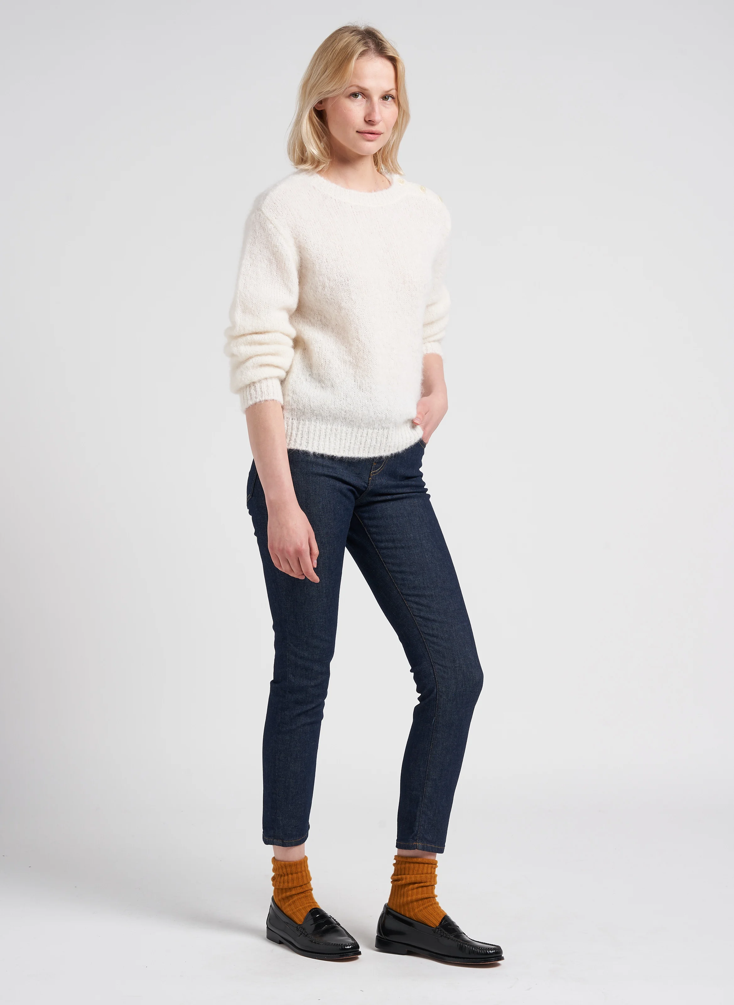 CRYSTAL - Jean slim en coton mélangé | Bleu