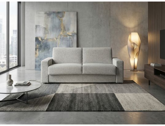CONCEPT1 - Canapé lit Amsterdam 3 pl 140 beige + table basse Boavista