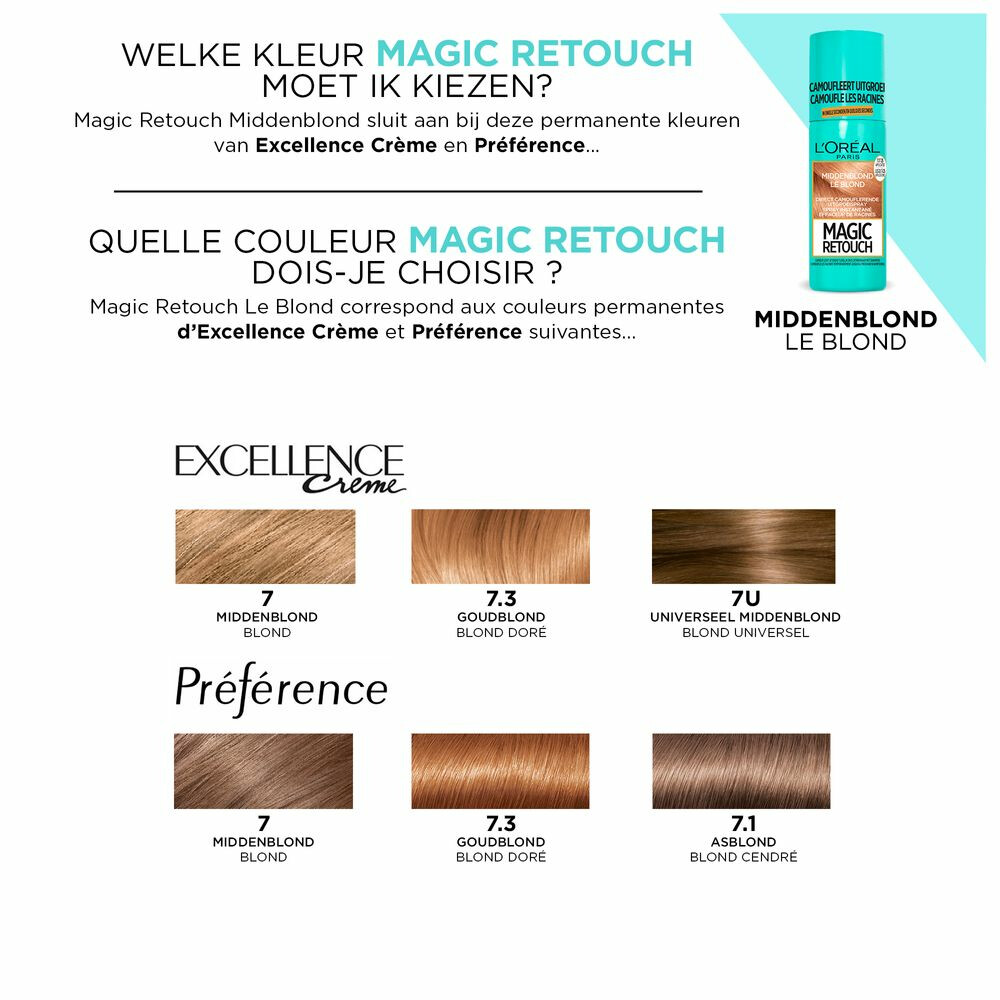 L'Oréal Magic Retouch Uitgroeispray Middenblond75 ml