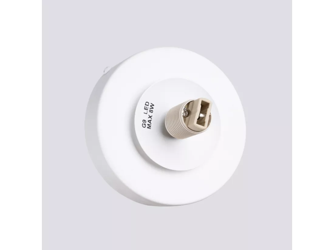 Applique Yoli moderne en acier/verre - 1 sources lumineuses - L.12 x H.12 cm - blanc