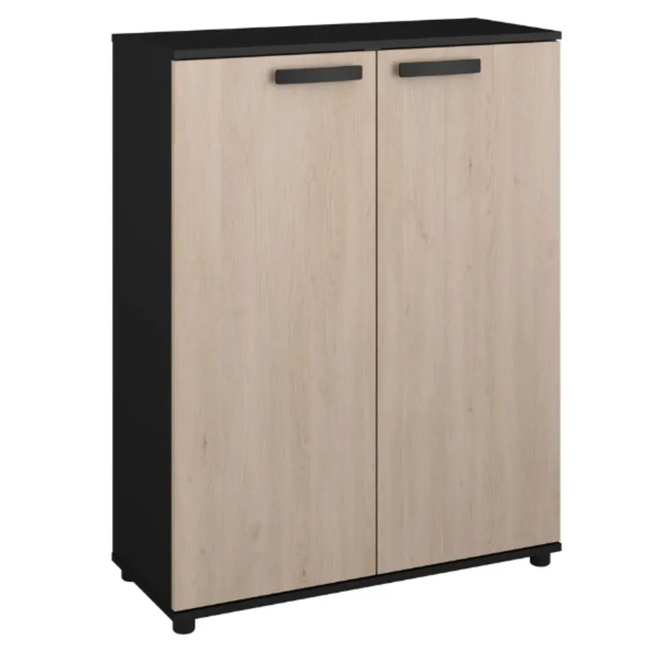 Commode Celestia met 2 deuren - eikdecor/zwart