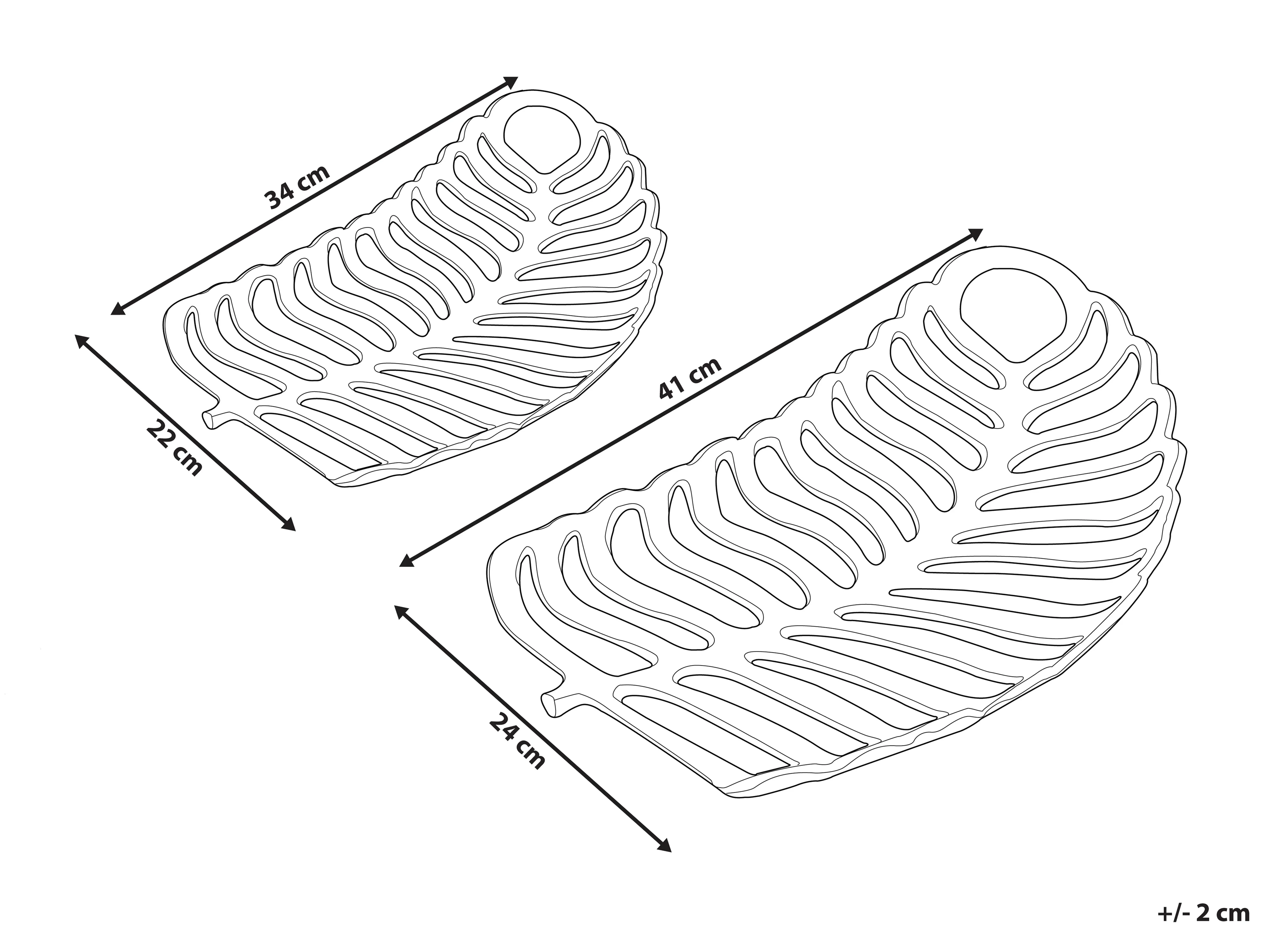 Set van 2 juwelenschaaltjes Blad AMNISOS Metaal Zilver