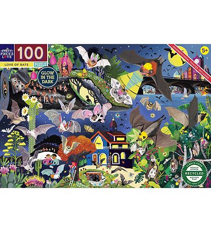 Eeboo Puzzlespiel - 100 Teile - 45,7x68,5 cm - Love Of Bats