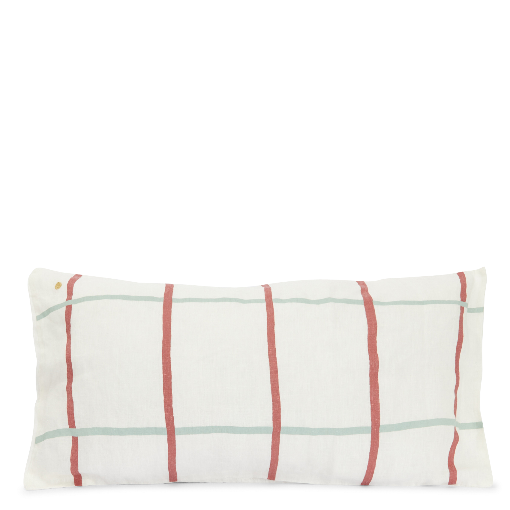CARL - Housse de coussin à carreaux en lin | Blanc