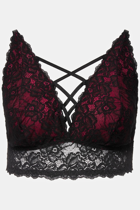 Bralette, Criss-Cross, ohne Bügel, Spitze