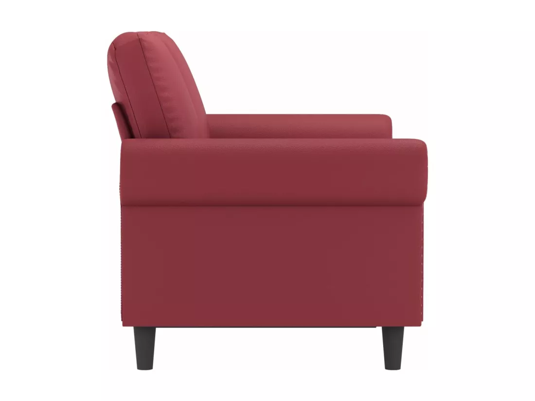 Canapé à 2 places Rouge bordeaux 120 cm Similicuir