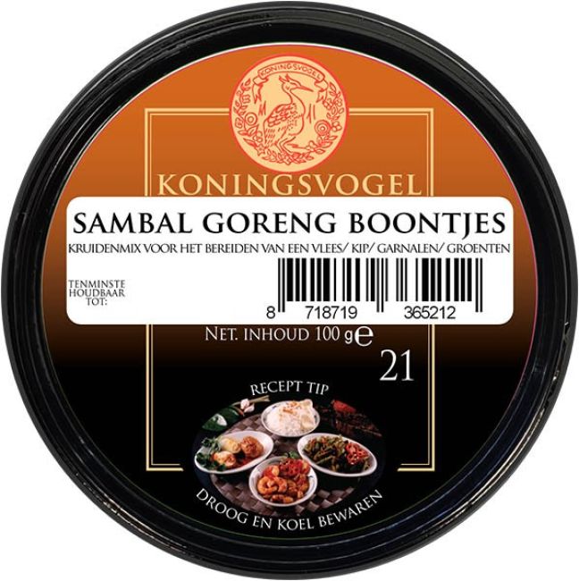 Koningsvogel Sambal Goreng Boontjes Kruidenmix 100g (Nr. 41)