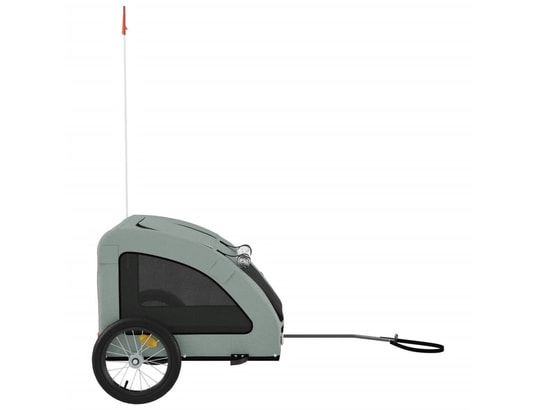VIDAXL - Remorque de vélo pour chien gris tissu oxford et fer